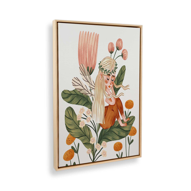 «Flower Fairy» par Iz Ptica, reproduction d'art, H 48 po x l 36 po, Tanné