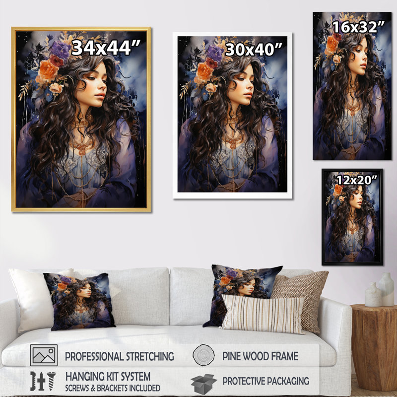 Boho Latina Mystic Wanderer Woman II sur impression sur toile, H 20 po x l 12 po x P 1 po, Toile tendue