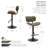 Pehrson Swivel Height Adjustable Faux Leather Mid-Century Bar Stool-620438783
