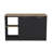Juniper Kitchen Island with Large Top Surface, Double Door Cabinet, and Open Shelves Black / Ibiza Marble-1370696298