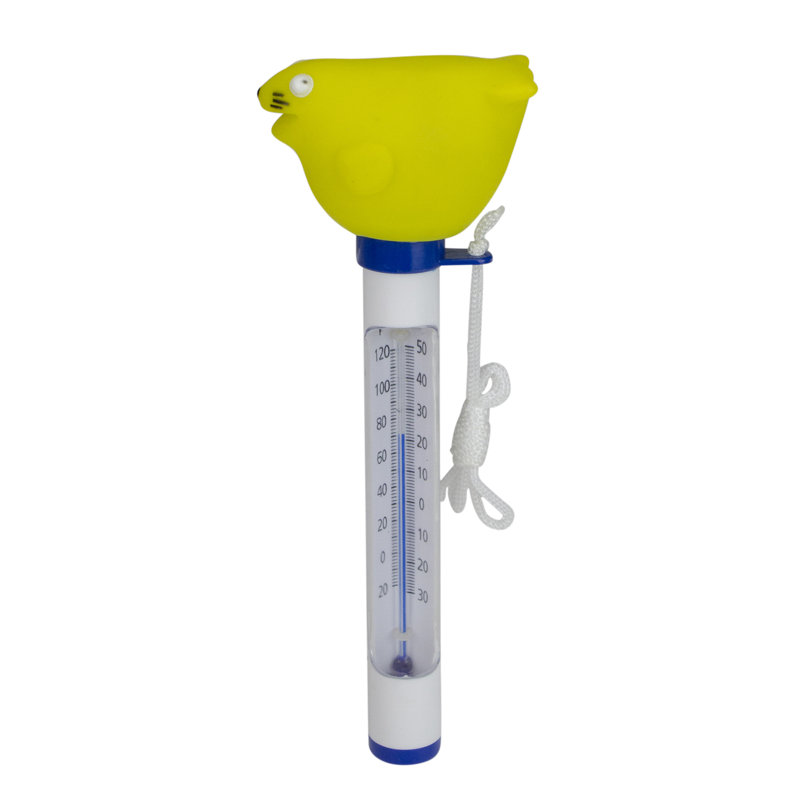 Thermomètre pour piscine ou spa flottant 8,25 po avec otarie jaune