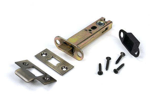 Polished Chrome 4" Heavy Duty Latch, Aged Brass