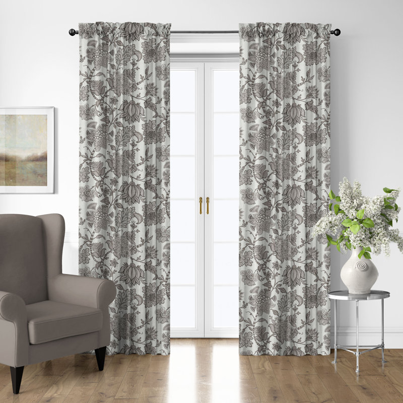 Ensemble de 2 rideaux en coton ivoire Bronte, L 50 po x L 132 po