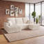 Canapé d'angle modulaire compressé en forme de U de 277 cm de large avec méridienne et pouf, 3 pièces, revêtement en velours côtelé, assise profonde, ressorts ensachés et 5 coussins pour salon, aucun assemblage requis, beige-1657819418-1657819421