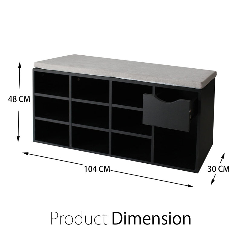 10 Pair Shoe Storage Bench