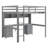 Multifunctional Solid Wood Full Size Loft Bed With 4 Drawers, Desk, Open Cabinets, Charging Station And Bedside Tray