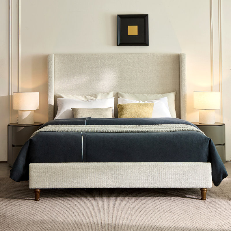 Grand lit tapissier Harper, Grand lit, Gris
