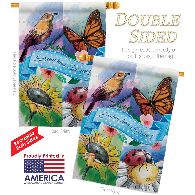Double Sided 40'' H x 28'' W Polyester Flag Set