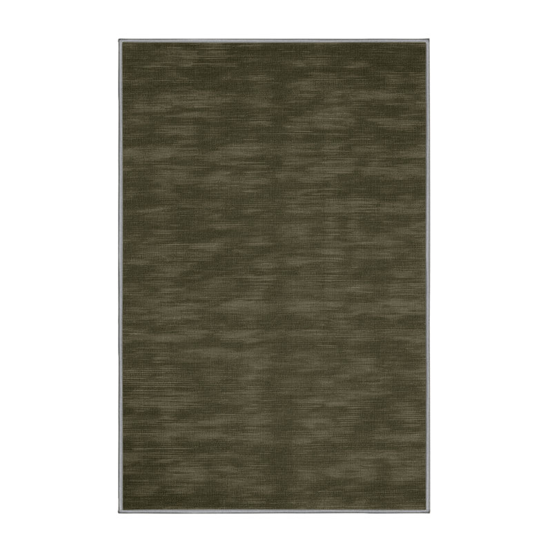 Tapis brun uni lavable à la machine, Rectangulaire 8 pi x 10 pi