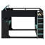 Lit mezzanine avec bureau, rangement, tringle suspendue et éclairage RVB Dacher Gaming-1027208882