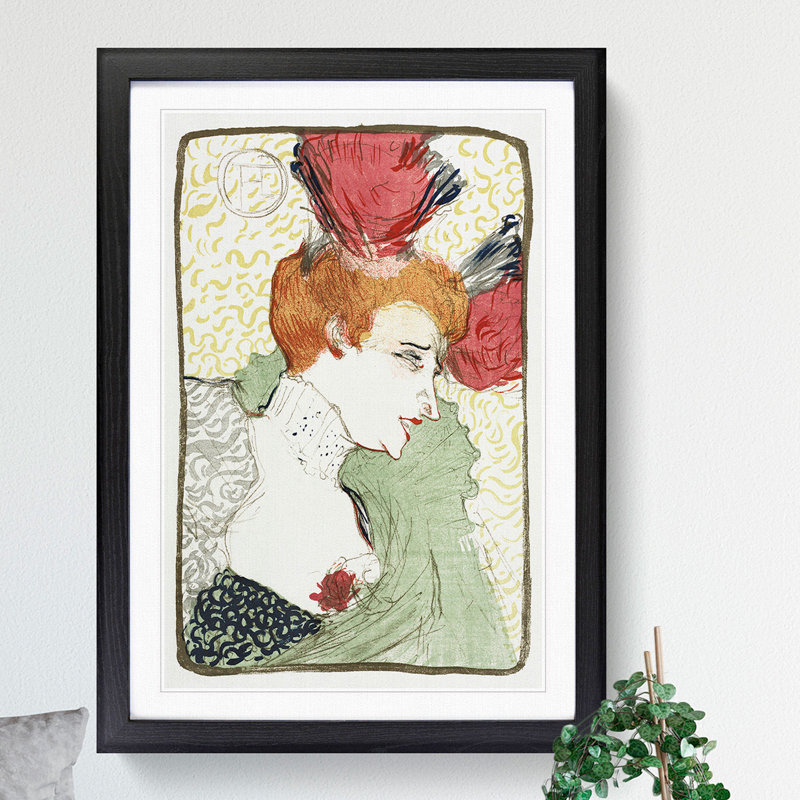 Bust of Mademoiselle Lender by Henri de Toulouse-Lautrec - Picture Frame Painting, Black, 36cm H x 27cm W x 2cm D