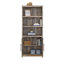 Bibliothèque avec portes, finition brune