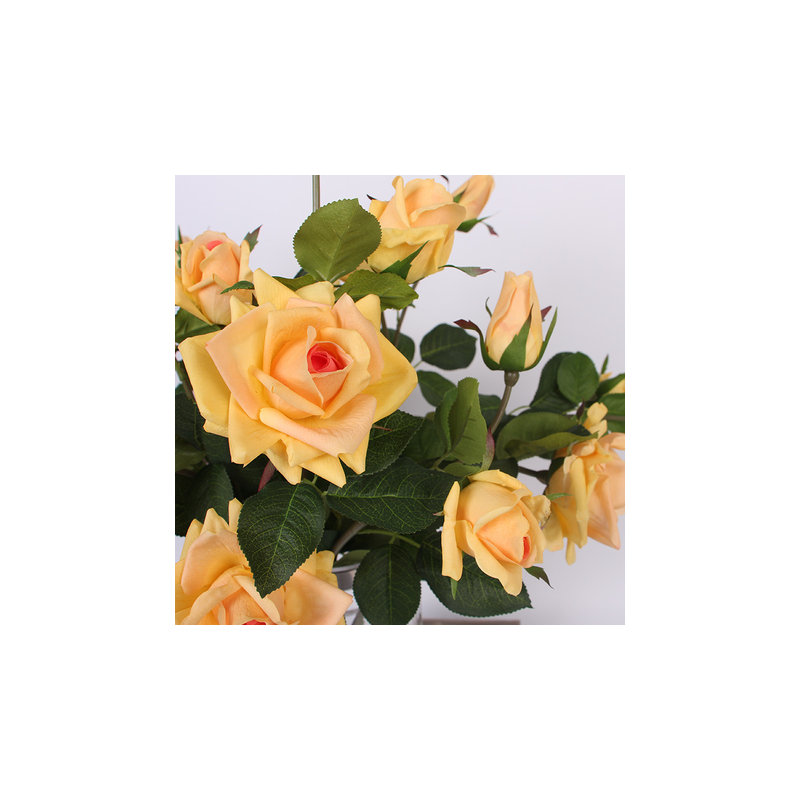 Silk Rose Arrangement, Champagne Yellow, 1 Stem