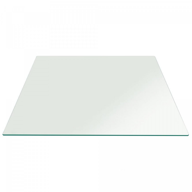 Plateau de table en verre trempé transparent à bords carrés et polis de 24 pouces d'épaisseur de 1/4 de pouce pour la salle à manger, les tables basses ou les tables d'appoint de Fab Glass and Mirror