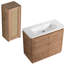 Meuble-lavabo autoportant de 102 cm (40 po) avec lavabo en céramique, 2 portes à fermeture amortie, résistant aux égratignures et à l'eau, poignées inclinées de 114 cm (45 po), étagères réglables, bords arrondis, armoire latérale, charnières en contreplaqué et armoire.