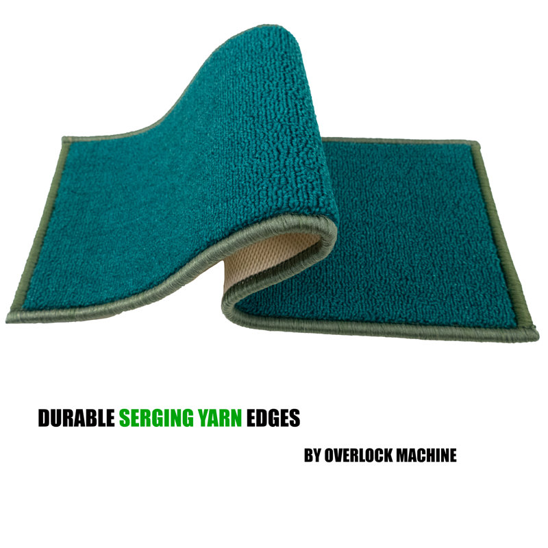 Tapis d'escalier antidérapant de couleur unie lavable à la machine, Bleu marine, Rectangle 26 po x 8,5 po