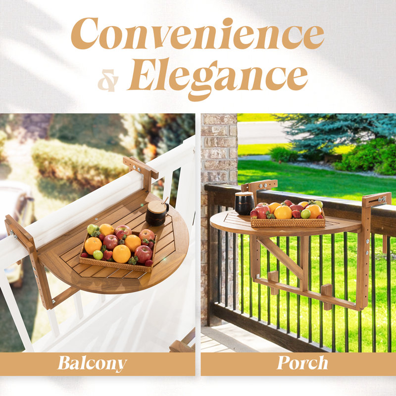 Sirvon Half-Round Balcony Folding Patio Tables