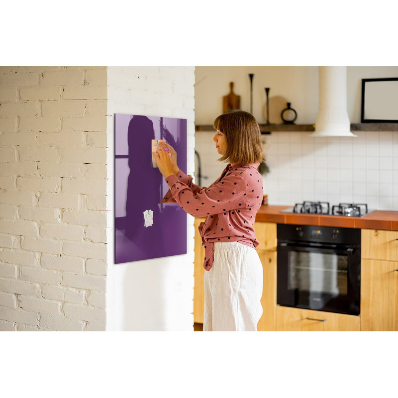 Magnetic Glass Dry Erase Board, Purple
