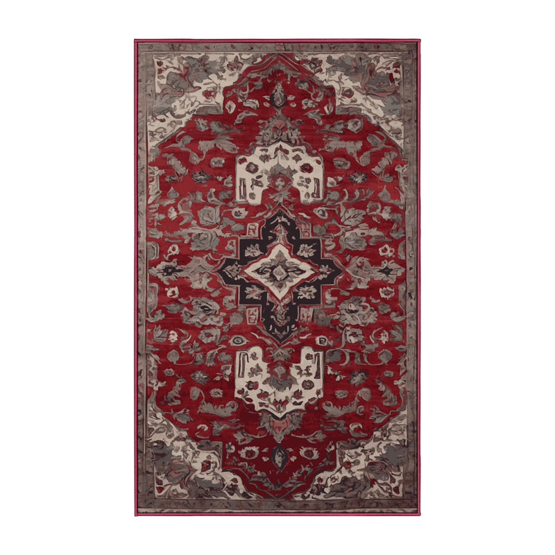 Tapis rouge soyeux et moelleux, Rectangle 6 pi x 9 pi