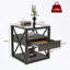 End Table with glass table top, drawer and open Shelf