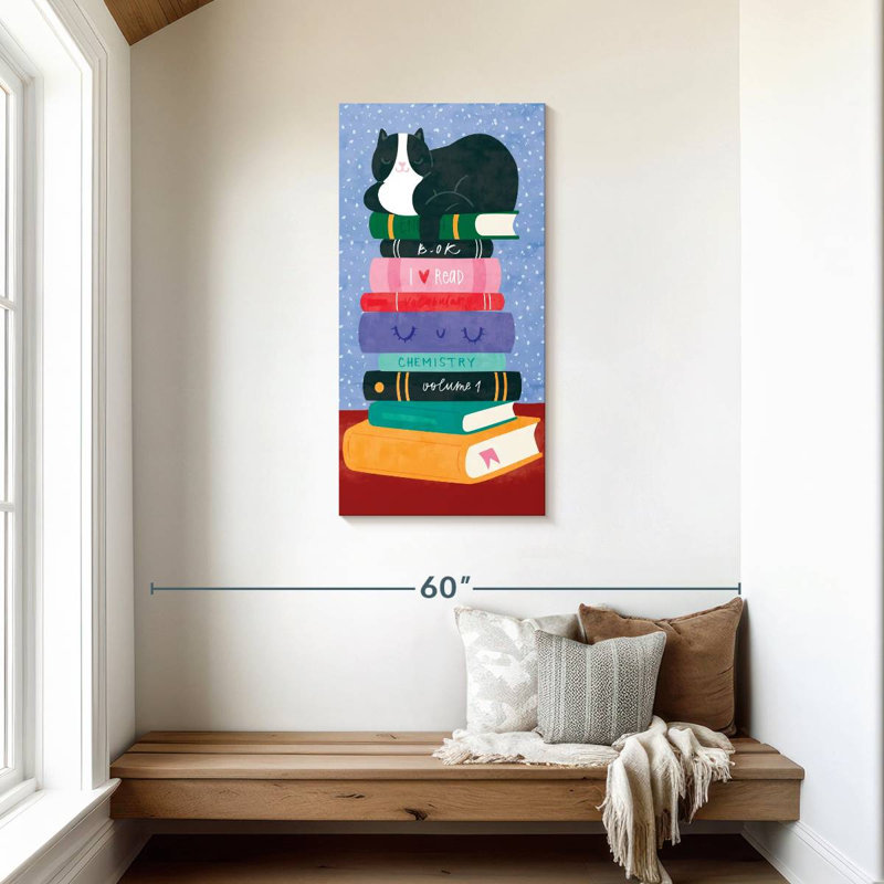 Bookworm Cat, 42" H x 21" W