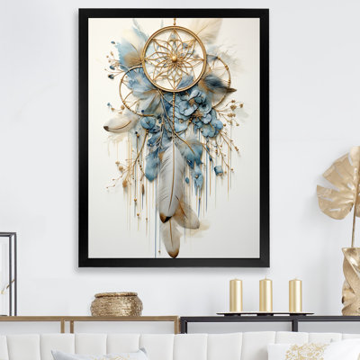 Thread of Dreams Blue Dreamcatcher II sur impression sur toile