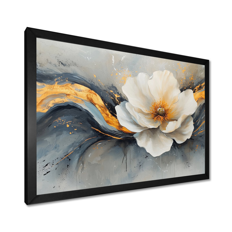 Alvares - Abstract Wall Art, Cadre simple, Noir, noir, noir, noir, H 12 po x l 20 po
