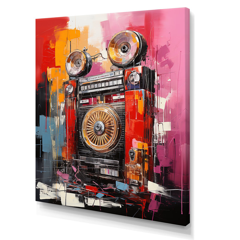 Abstract Rhythms Jukebox 1 - Jukeboxes, art mural, Toile tendue, H 44 po x l 34 po x P 1,5 po