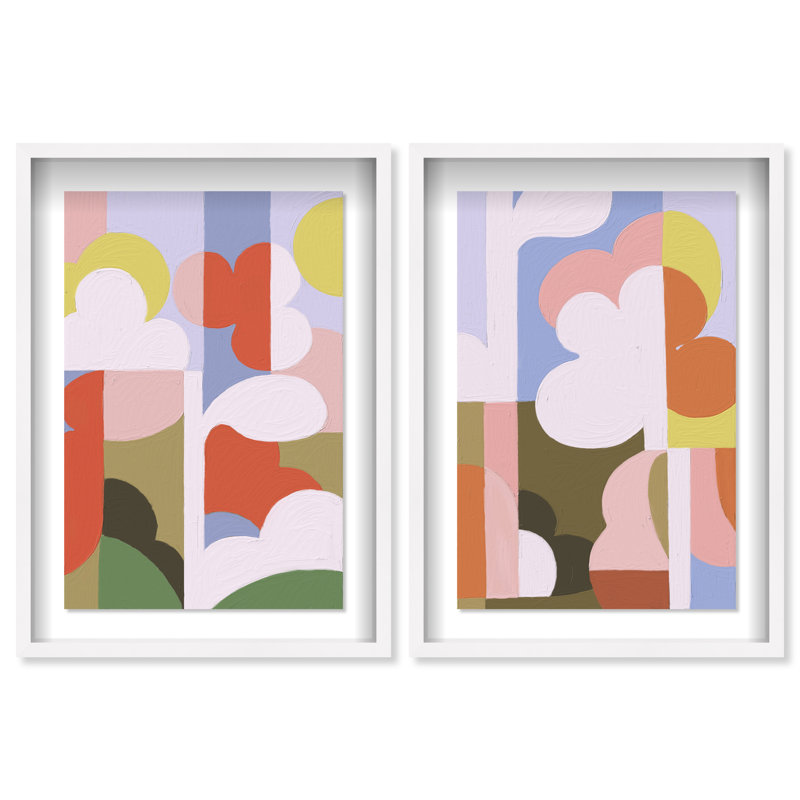 Cloudy Pop Set Set by Oliver Gal, 11.5"H x 16.5"W, White Shadowbox