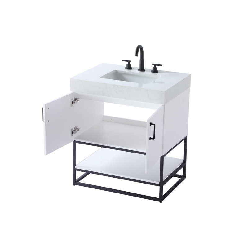 Meuble-lavabo simple 30 po, Blanc