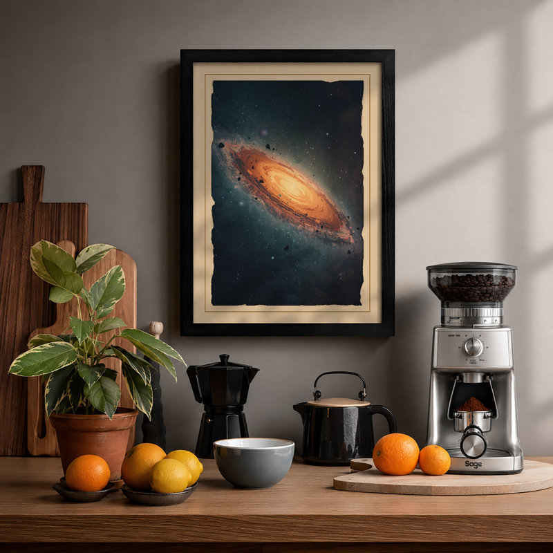 Spiral Galaxy At Rest Modern - Print, A1 - 84.1 x 59.4 cm, Black
