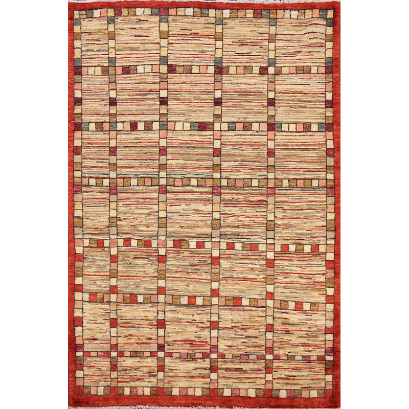 Geometric Gabbeh  Oriental Area Rug 4x5