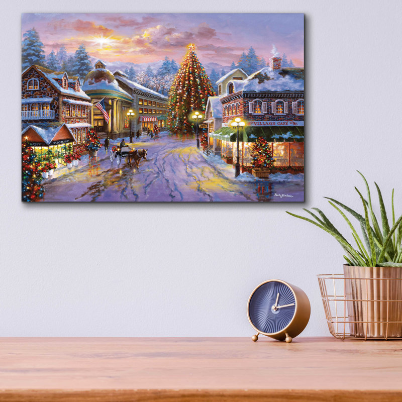 «Christmas Eve» par Nicky Boehme_, art mural en verre acrylique, H 12 po x l 16 po x P 0,13 po