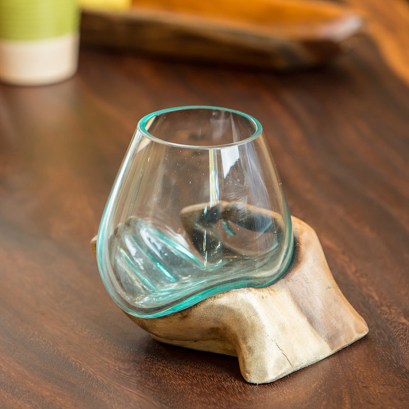 Blown Glass Vase on Hand - Gyan 5"H