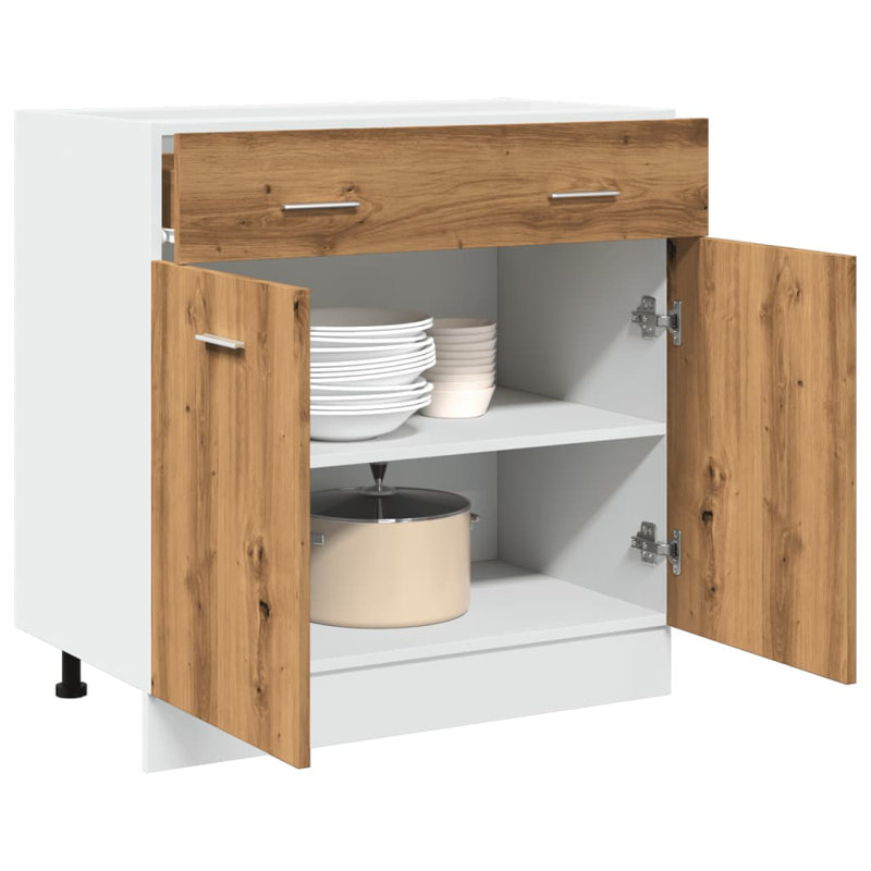 vidaXL Drawer Bottom Cabinet Lyon Artisan Oak 80x46x81,5 cm Engineered Wood