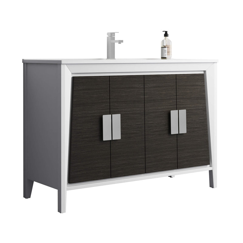 Ensemble de meuble-lavabo simple 48 po Heyer, gris
