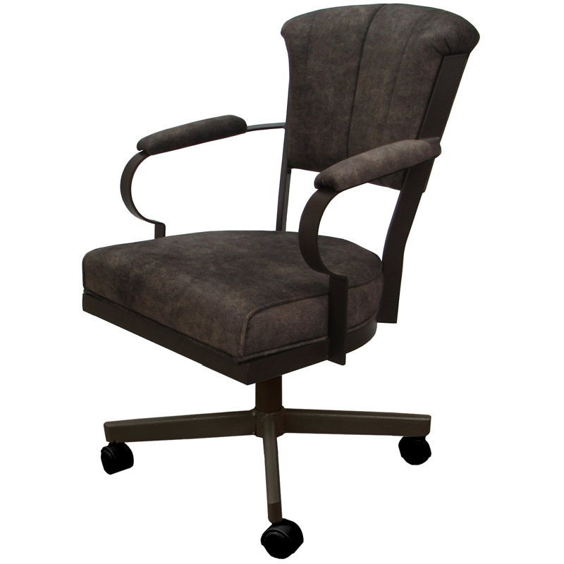 Chaise de salle à manger en métal Charnisha, Cendres aberrantes, Brun