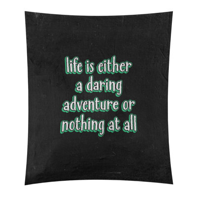 Tapisserie tableau noir en polyester life citation adventure