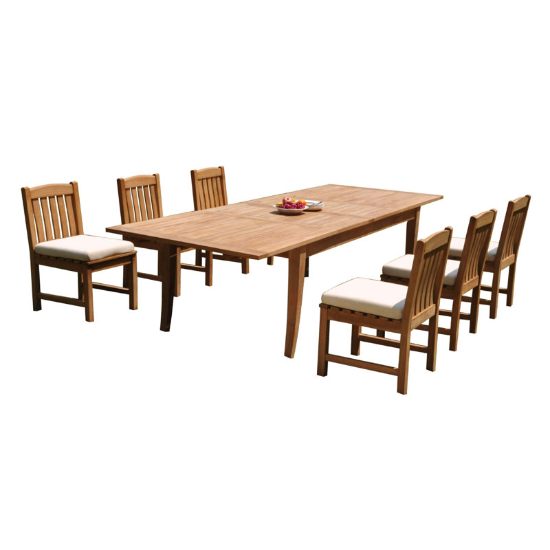 Izaiah Outdoor 11 - Piece Teak Dining Set, 6
