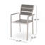 Chaise de salle à manger d'extérieur moderne en aluminium avec siège en faux bois (ensemble de 2), gris et argent