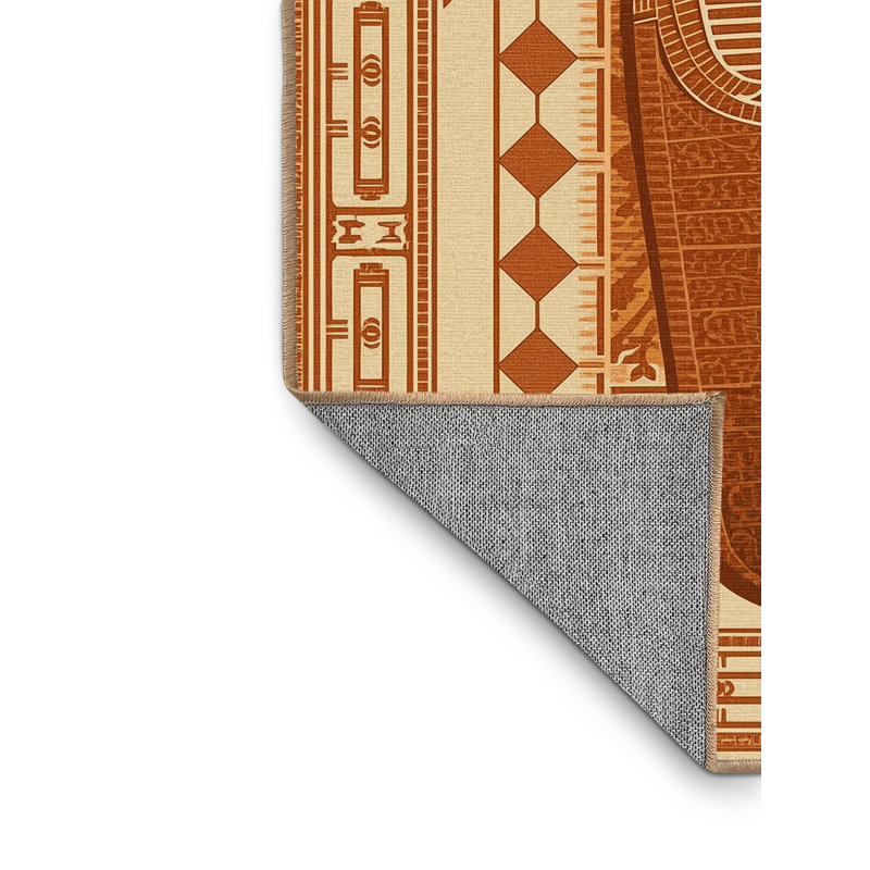 Tapis oriental traditionnel Bergland lavable à la machine en brun - Reliure brun clair, 3 X 5