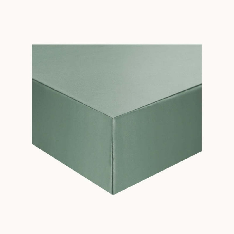 Silk Fitted Sheet 76"x80"x17" King Ashdown Green, King Fitted Sheet