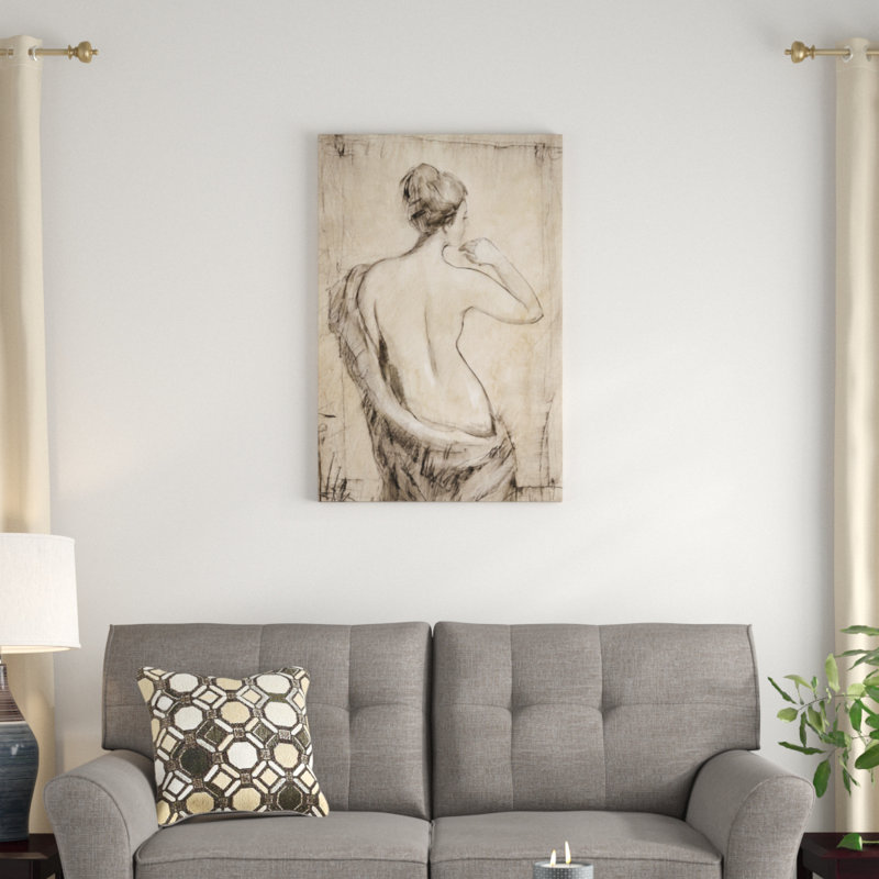«Neutral Nude Study II», peinture sur toile, H 36 po x l 24 po, Toile tendue