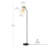 62" Floor Lamp, Matte Black, White Fabric Shade, In-Line Of/Off Foot Switch, 6-Foot Black Cord