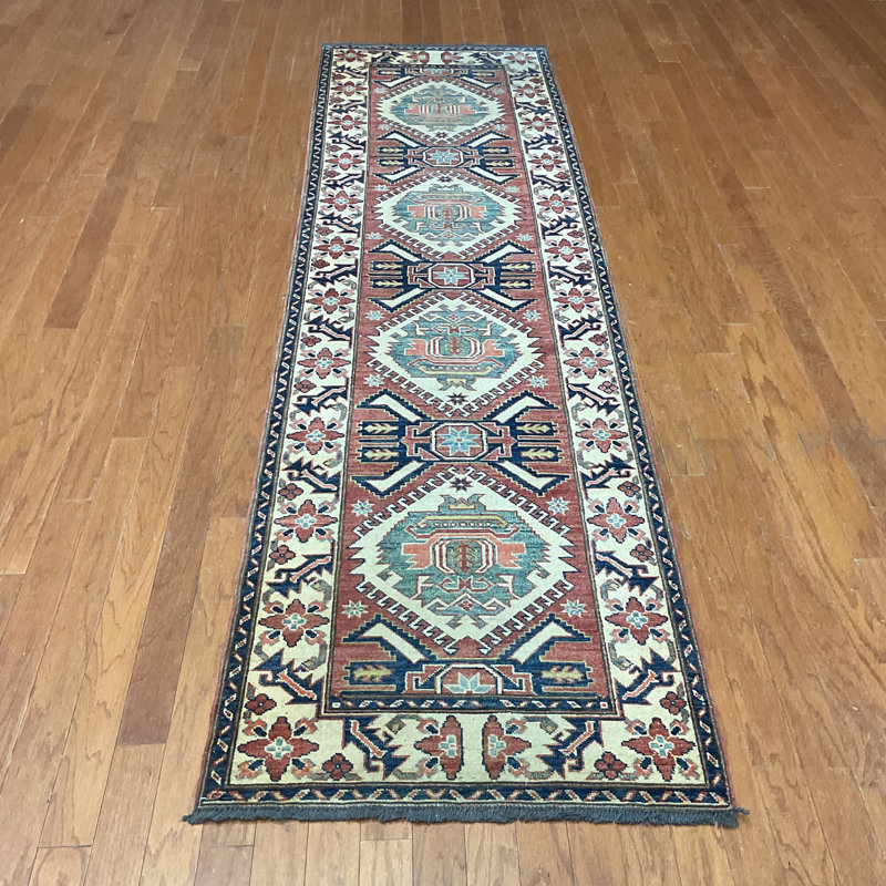  Handmade Kazak Wool Runner