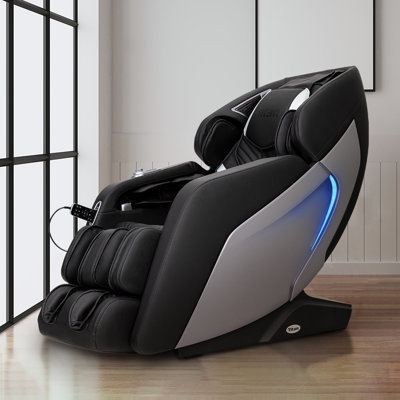 Faux Leather Heated Massage Chair Ottoman Included