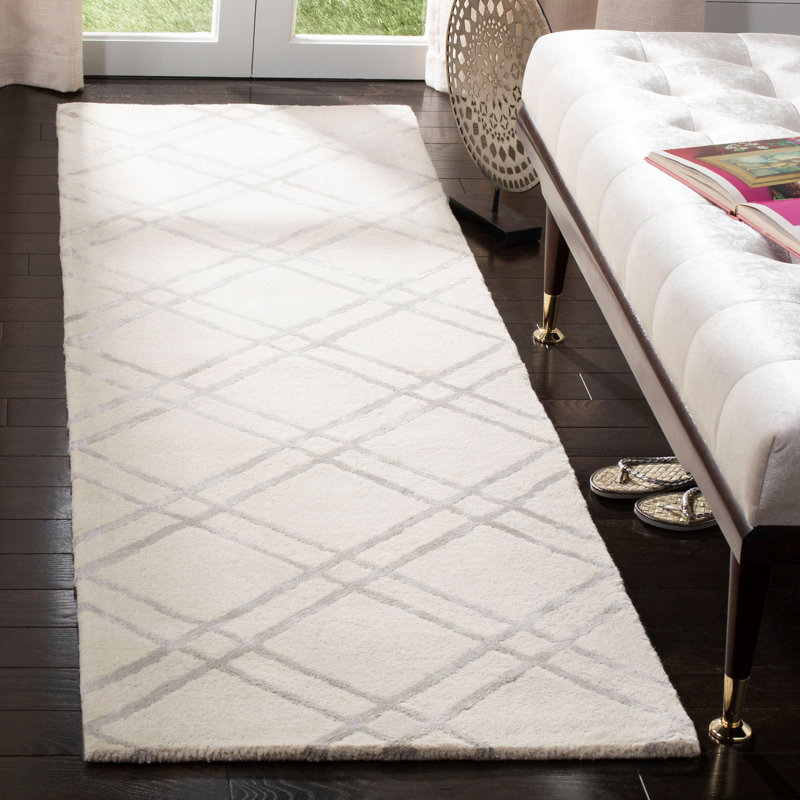 Milroy Hand Tufted Wool Geometric Rug, Runner 2'3" X 8'