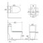 Toilette monobloc allongée au sol 1,1 / 1,6 GPF, certifiée CUPC, certifié Watersense, céramique, couleur blanche, siège à fermeture en douceur