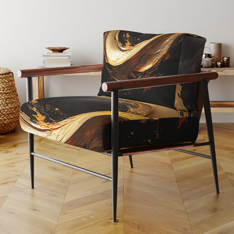 Fauteuil rembourré Spiral, Noir, noir, noir, noir