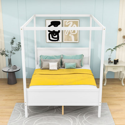 Queen Canopy Bed With Headboard and Footboard